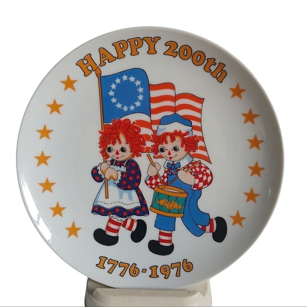 Vintage 1976 Schmid The Raggedy Ann & Andy Happy 200th Commemorative Plate Japan